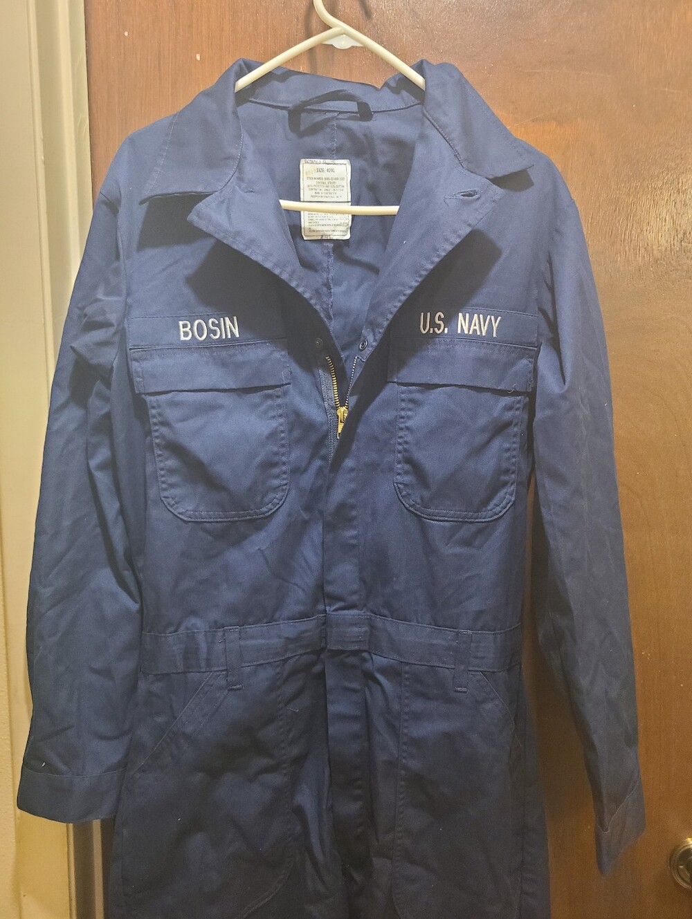 US NAVY SAILOR BLUE  Utility JUMPSUIT COVERALLS 42XL, Pre-owned